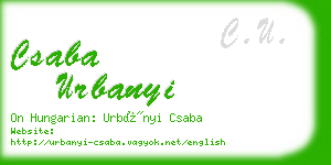 csaba urbanyi business card